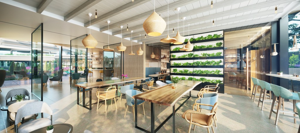 會所餐廳備有「水耕樂」,實踐「Farm-to-Table 」理念。 會所餐廳備有「水耕樂」,實踐「Farm-to-Table 」理念。