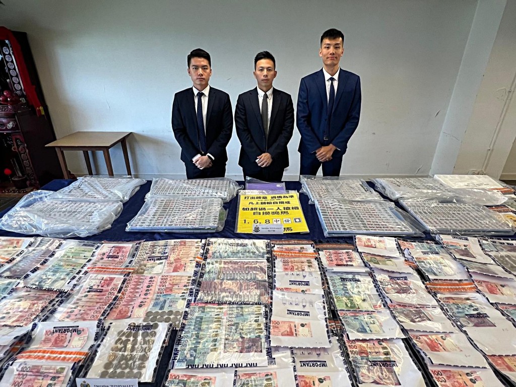 警方展示相關證物。