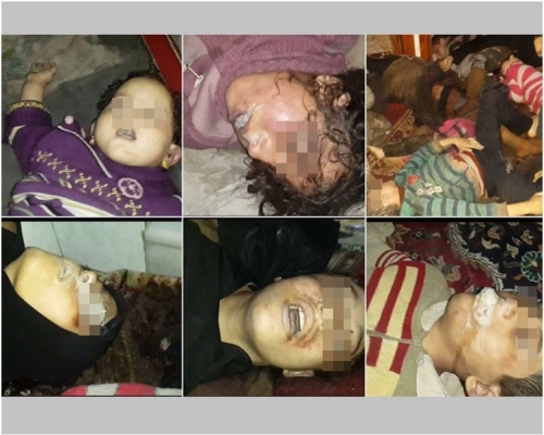 白頭盔在網上上傳一具具遺體倒在地下室的恐怖照片。圖 :White Helmets