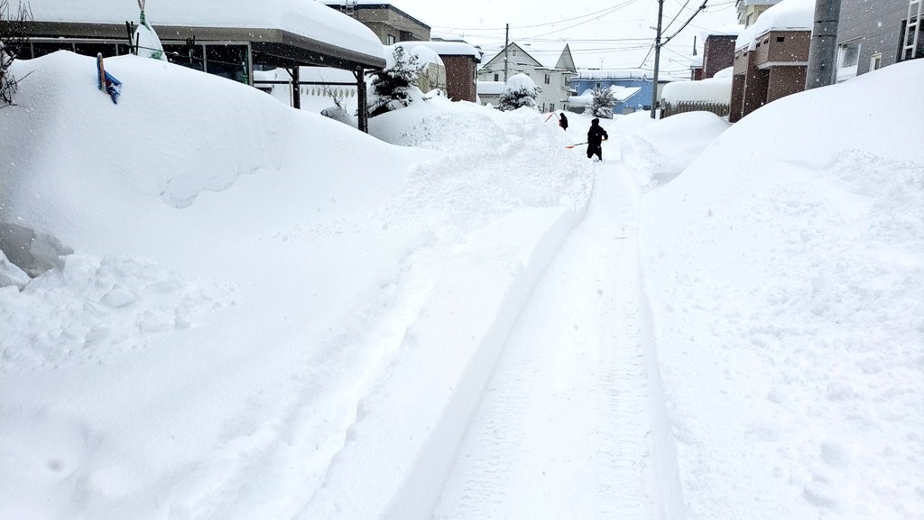 日本多地遭暴雪侵襲，交通大規模中斷。X@hiro_hiro_1123c