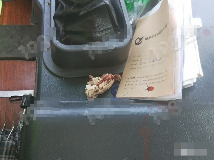 車廂裡面到處都是血跡。網圖