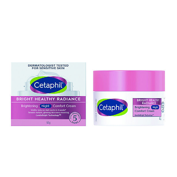 Cetaphil 透亮抗敏舒緩晚霜（$280）——產品不含防腐劑等有害化學成份，針對各種敏感肌，特別是暗沉和膚色不均的脆弱肌膚，同時加強肌膚抗敏力，對抗紅痕。