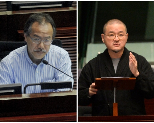 内会否决张超雄(左)建议，支持邵家臻(右)出席立法会大会。资料图片