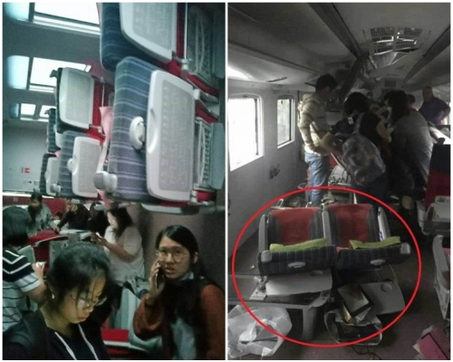 車廂內部損毀嚴重。朱總 fb圖片