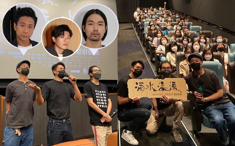 （左起）朱康、Will、導演李駿碩到不同戲院謝票。