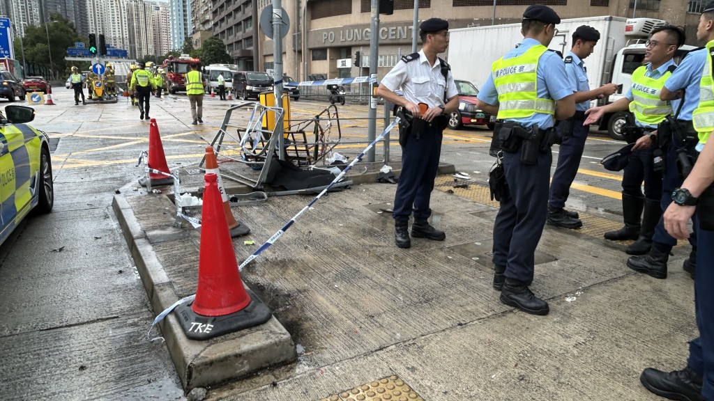 警員到場調查。蔡楚輝攝 警員到場調查。蔡楚輝攝