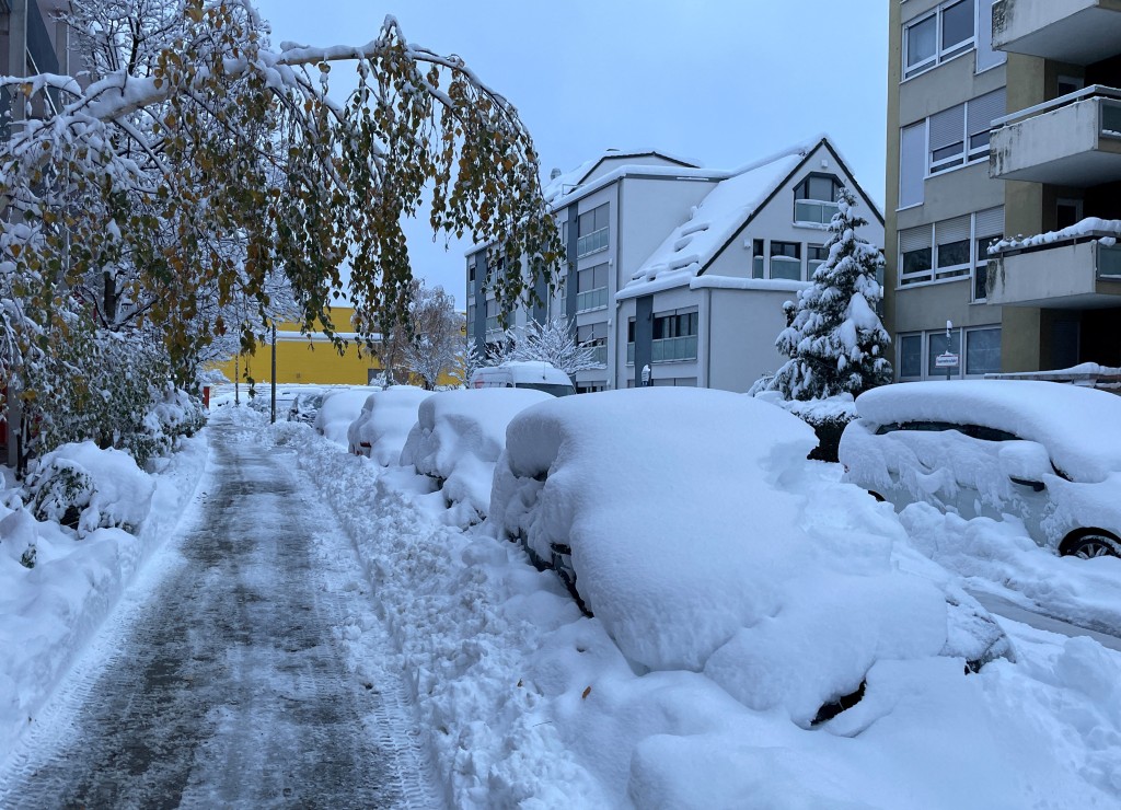 慕尼黑猶如成為了冰封世界，街道上蓋滿厚厚的積雪。路透社