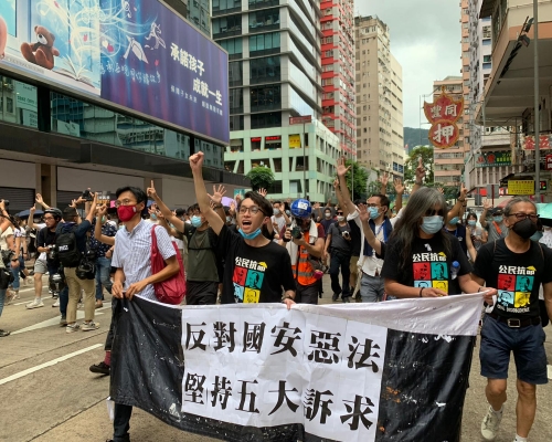 銅鑼灣爆發示威。