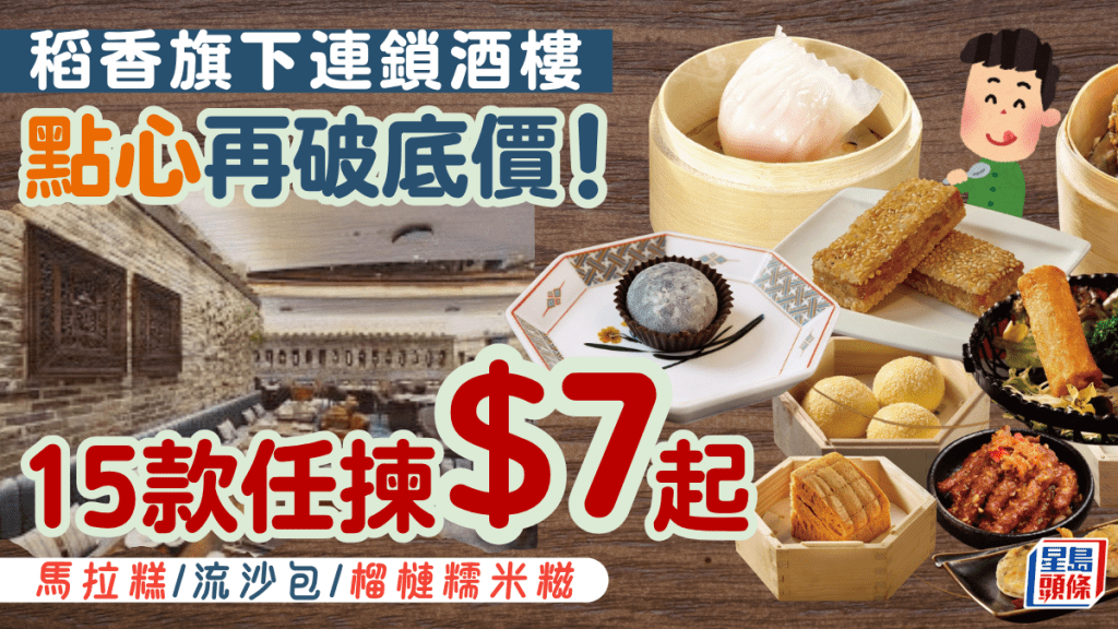 稻香旗下連鎖酒樓點心再破底價！$7起歎馬拉糕/流沙包/榴槤糯米糍 全新15款任揀
