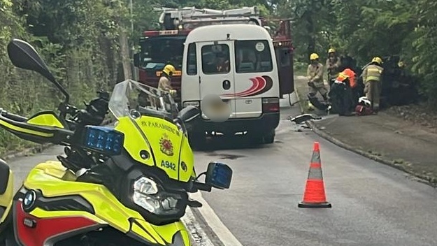 消防救出私家車司機。網上圖片