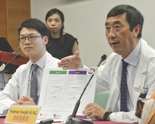 中大莫慶堯醫學講座教授沈祖堯(右)。資料圖片