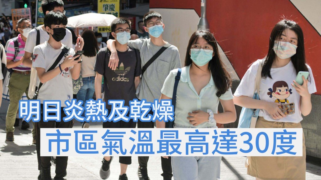 明日的氣溫介乎23至30度。資料圖片