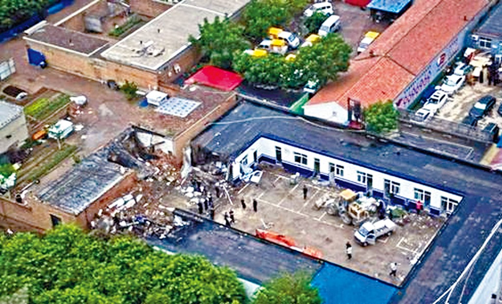 爆炸事發地航拍。