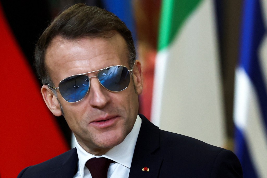 馬克龍戴墨鏡引發熱議。路透社