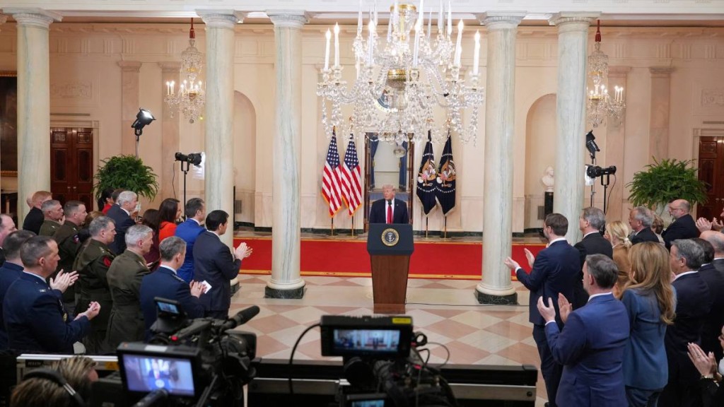 特朗普的全国演说被指是为了安抚美国民众对伊朗战事的不满。路透社