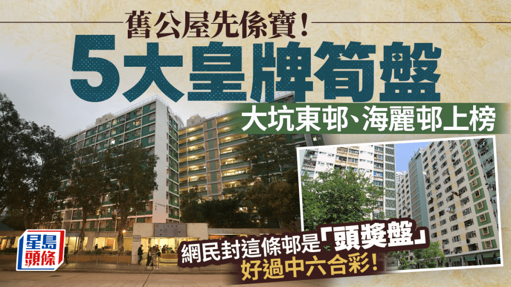 網民列5大舊公屋「筍盤」！大坑東邨/海麗邨上榜 這條屋邨獲封「頭獎盤」：好過中六合彩！
