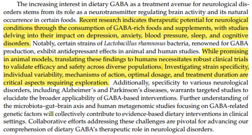 Almutairi, S., Sivadas, A., & Kwakowsky, A.  (2024). The Effect of Oral GABA on the Nervous  System: Potential for Therapeutic Intervention.  Nutraceuticals, 4(2), 241-259. https://doi. org/10.3390/nutraceuticals4020015（圖片來源：作者提供）
