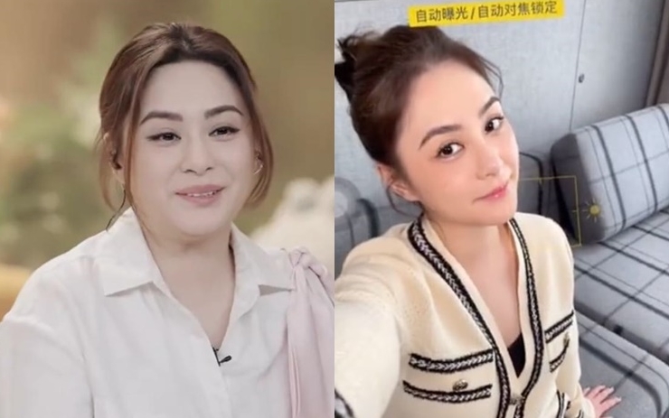 阿娇在内地综艺节目的预告片中面圆圆，但她发的片不再暴胀。