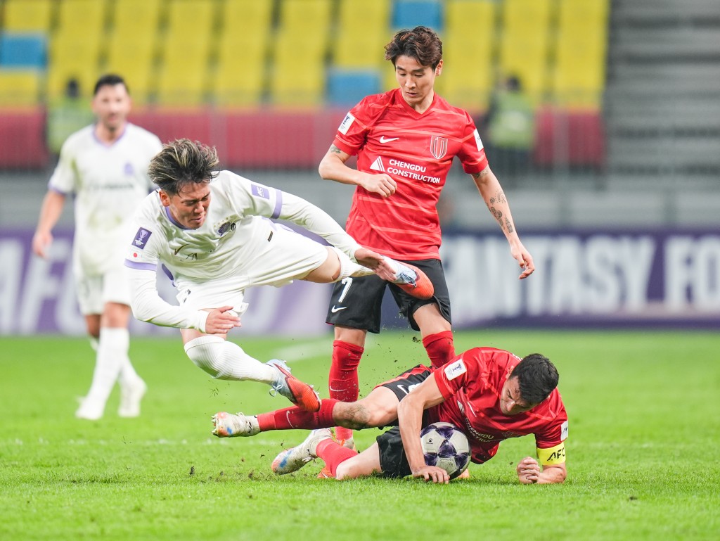 亞冠盃東亞區第五輪比賽中，成都蓉城隊主場1比1戰平日本廣島三箭隊。 新華社