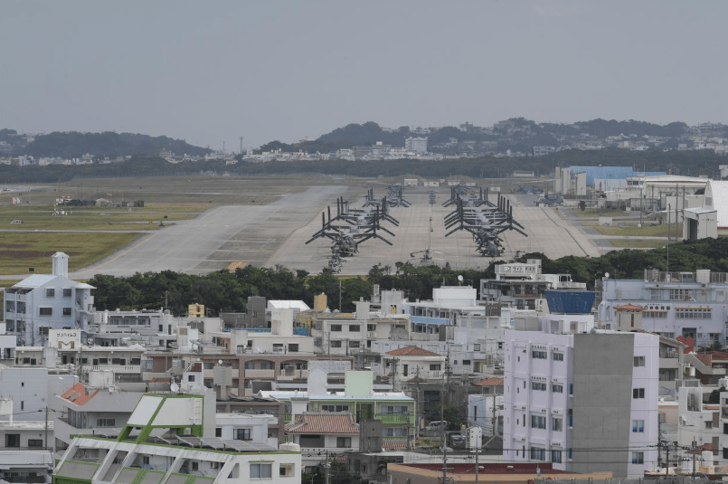 日本沖繩美軍普天間基地。新華社 日本沖繩美軍普天間基地。新華社