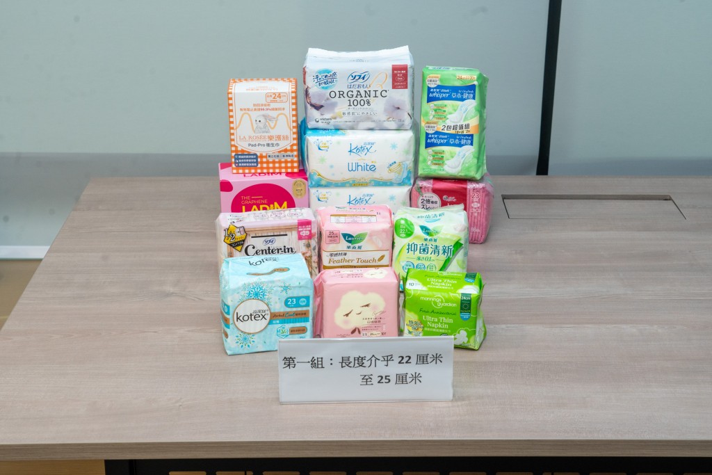 第一組樣本長度最短(22至25厘米),吸收速度介乎7至73秒。圖片消委會提供 第一組樣本長度最短(22至25厘米),吸收速度介乎7至73秒。圖片消委會提供