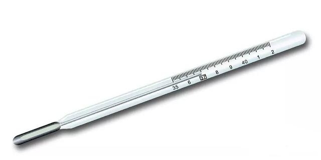 水銀體溫計。 水銀體溫計。
