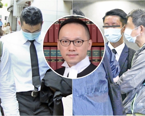 警員麥浩燊(左)及被告黃智恩(右)。小圖為何俊堯裁判官。資料圖片