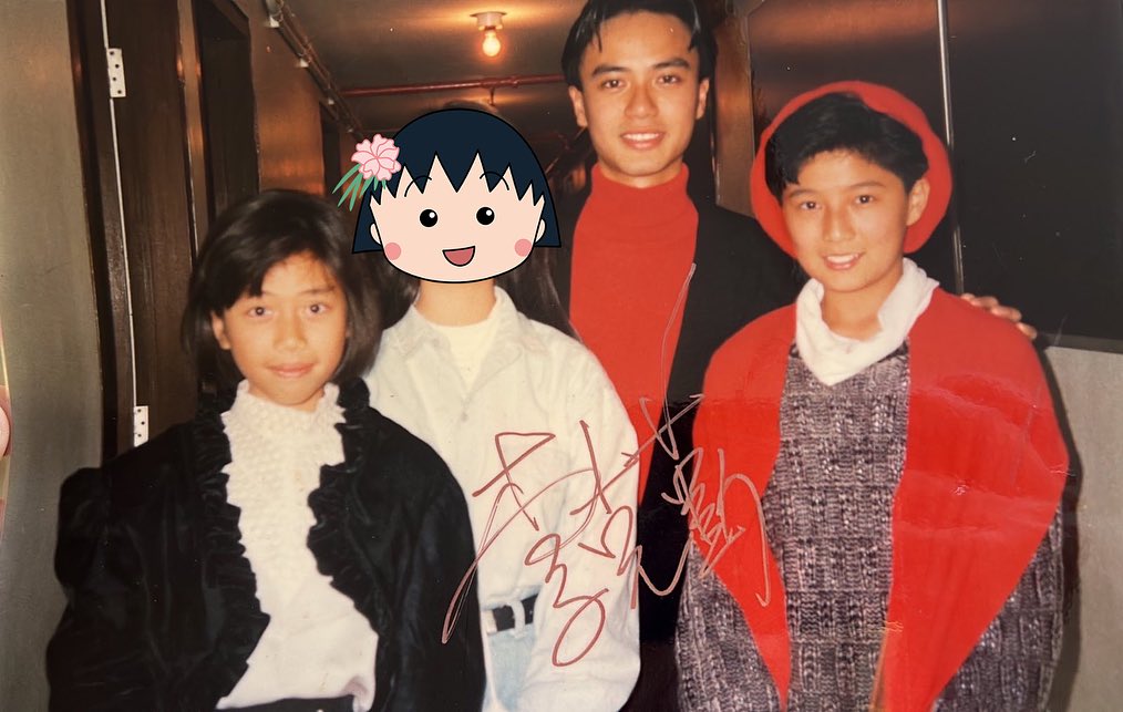 彭秀慧（左）最近在IG分享中学时期的旧相，当时只有13、14岁的吴忻熹是超短发Look。