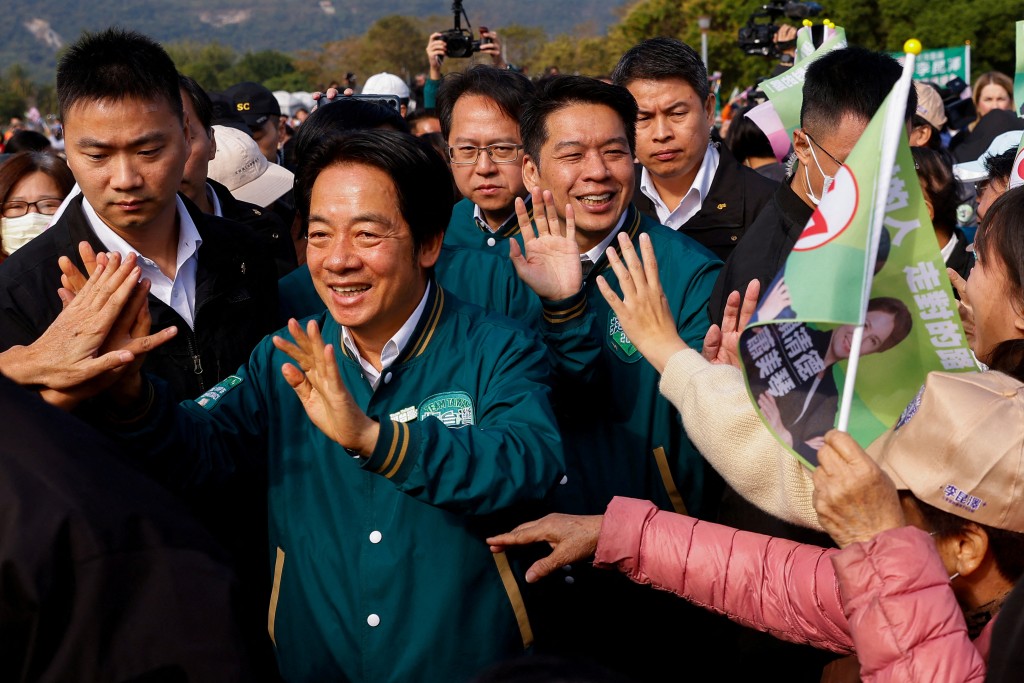 台灣大選民進黨候選人賴清德早前在台灣高雄參加競選活動。 路透社