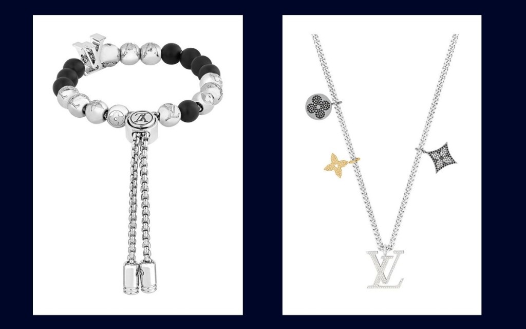左/ Beads Bracelet/$4,700; 右/ LV Instinct吊墜項鏈/$4,950。 左/ Beads Bracelet/$4,700; 右/ LV Instinct吊墜項鏈/$4,950。