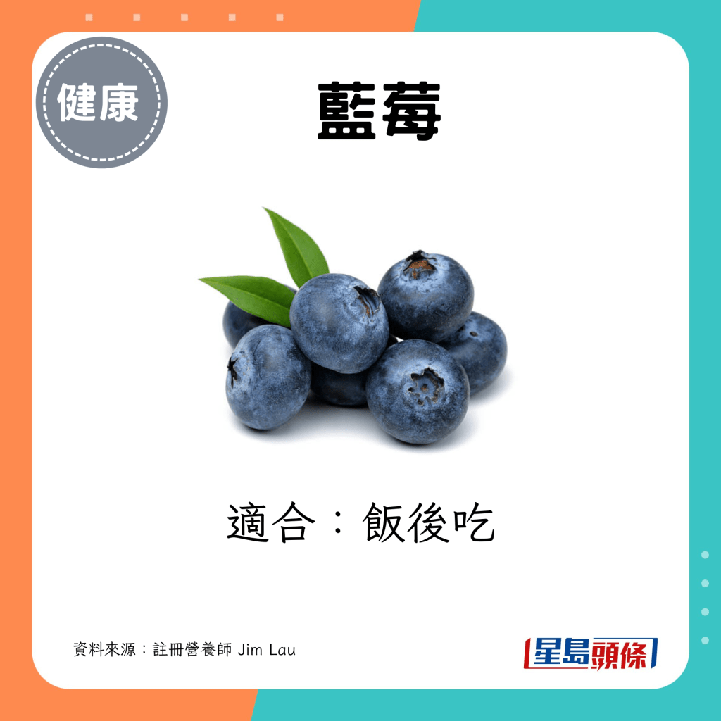 蓝莓适合饭后吃。