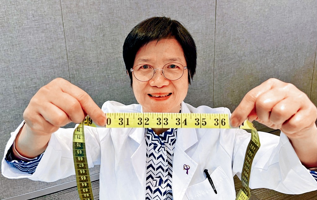 梁淑芳醫生指，成年女士腰圍若超過31.5吋，男士超過35.5吋，已屬中央肥胖。