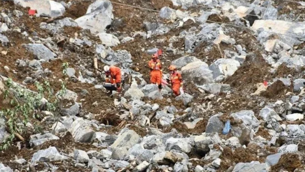 貴州織金發生山泥傾瀉,6人遇難。 央視截圖