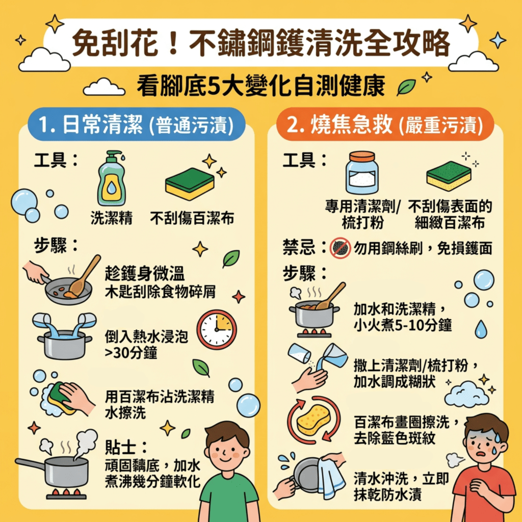 免刮花清洗不鏽鋼鑊方法