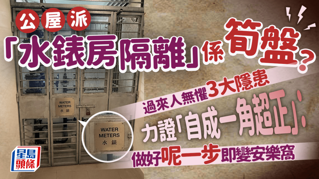 公屋派「水表房隔离」系笋盘？过来人无惧3大隐患 力证「自成一角超正」：做好呢一步即变安乐窝｜Juicy叮