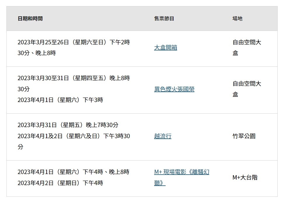 HKT西九音樂節節目及門票詳情一覽