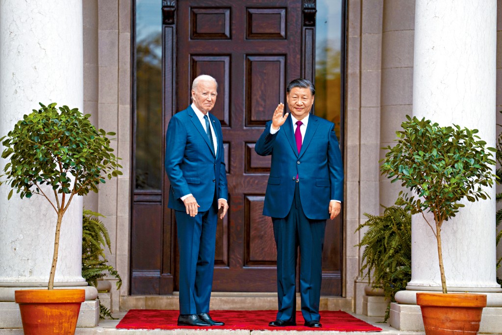 國家主席習近平去年訪美時，與美國總統拜登在三藩市會面。