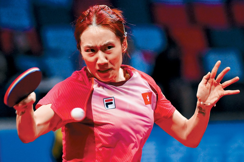 朱成竹於單打不敵蒯曼。