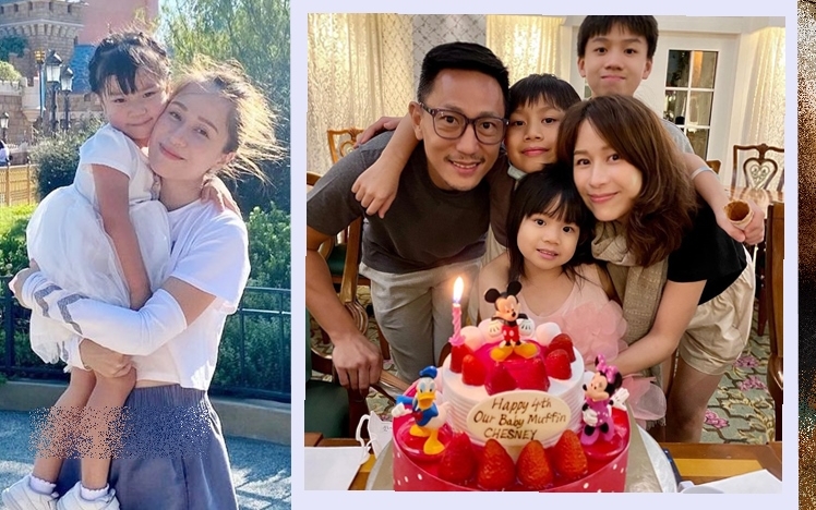 鄺文珣一家與囡囡慶祝4歲生日。