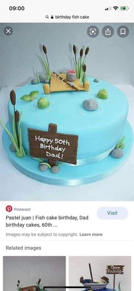 英國女子要求店家紡織一個釣魚主題生日蛋糕。網上圖片