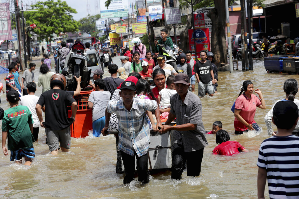 耶加達2020年1月水災，造成當地超過60人死亡。AP資料圖片