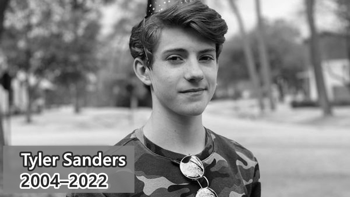 童星出身的18歲Tyler Sanders,本月16日被發現陳屍在洛杉磯的家中。