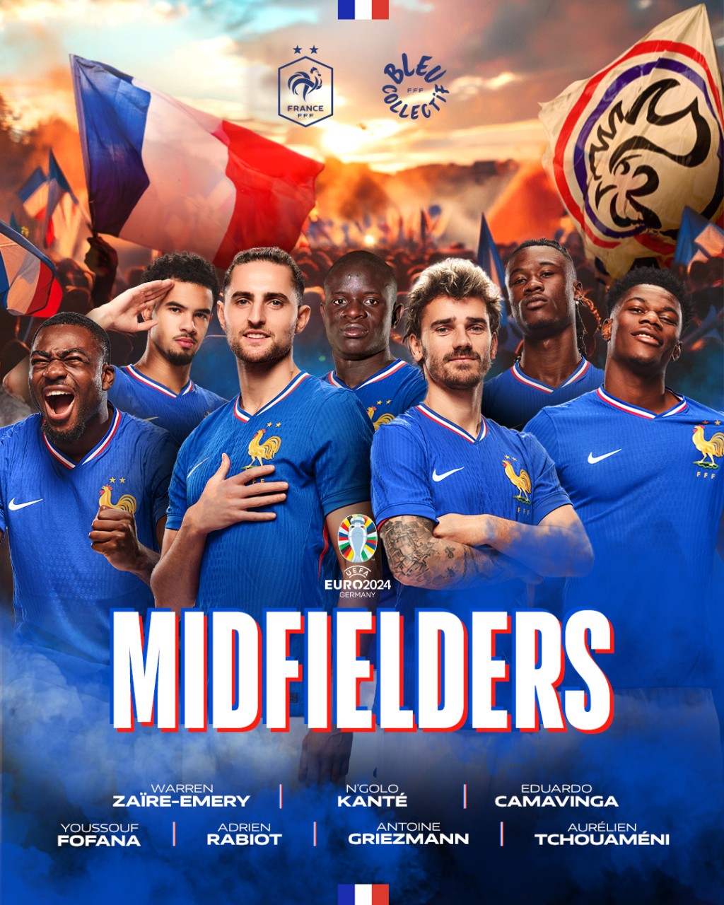 法国队中场名单。网上图片