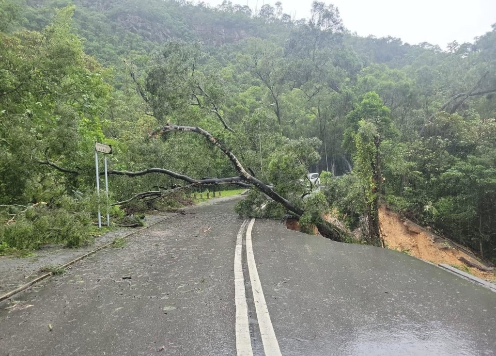 大埔新娘潭路涌背受山泥傾瀉影響。土力場FB圖片