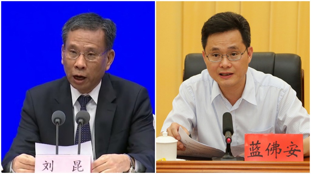 藍佛安（右）傳將接替劉昆（左）任財長。