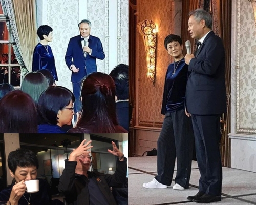 张艾嘉与李安在庆功宴上讲述交棒与接任心情。