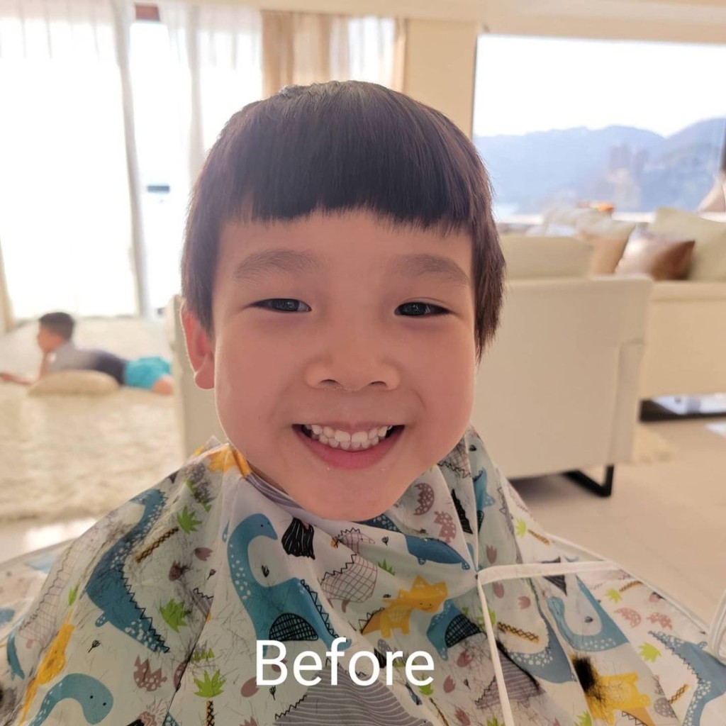 Nate剪髮前。