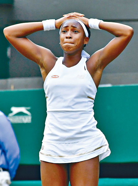 溫網史上最年輕女將嘉露芙順利晉級，賽後她激動落淚。