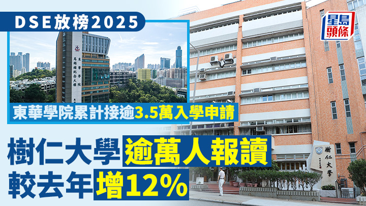 DSE放榜2025︱仁大逾萬人報讀 較去年增12% 東華學院累計接逾3.5萬入學申請