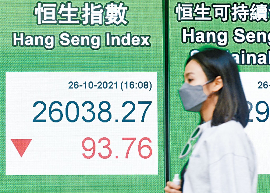 恒指收报26038点，跌93点，大市成交金额仅1139亿元。